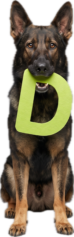 Hond met de letter D