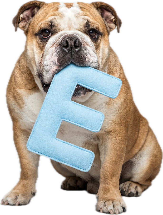 Hond met de letter E