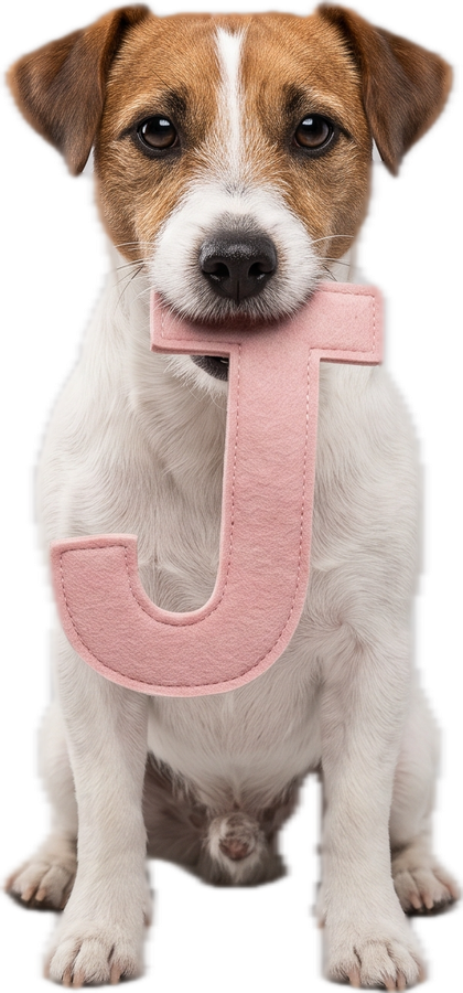 Hond met de letter J