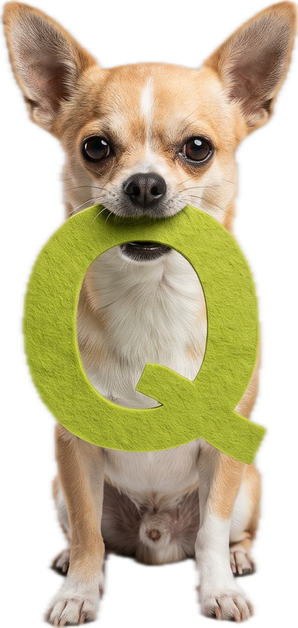 Hond met de letter Q