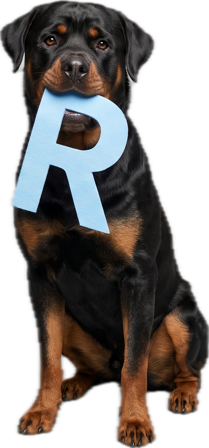 Hond met de letter R