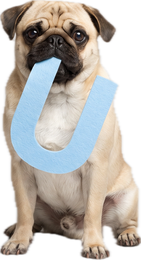 Hond met de letter U