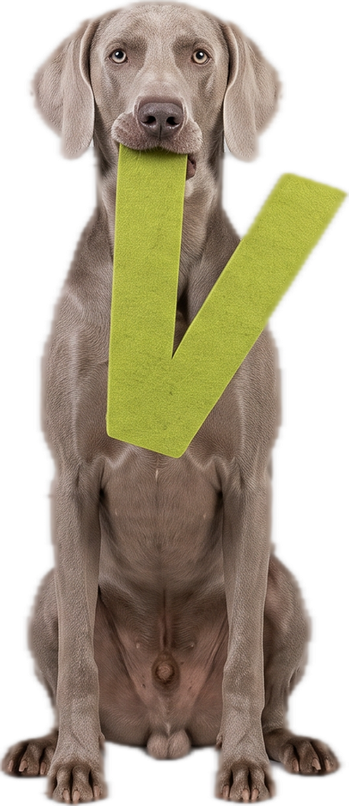 Hond met de letter V